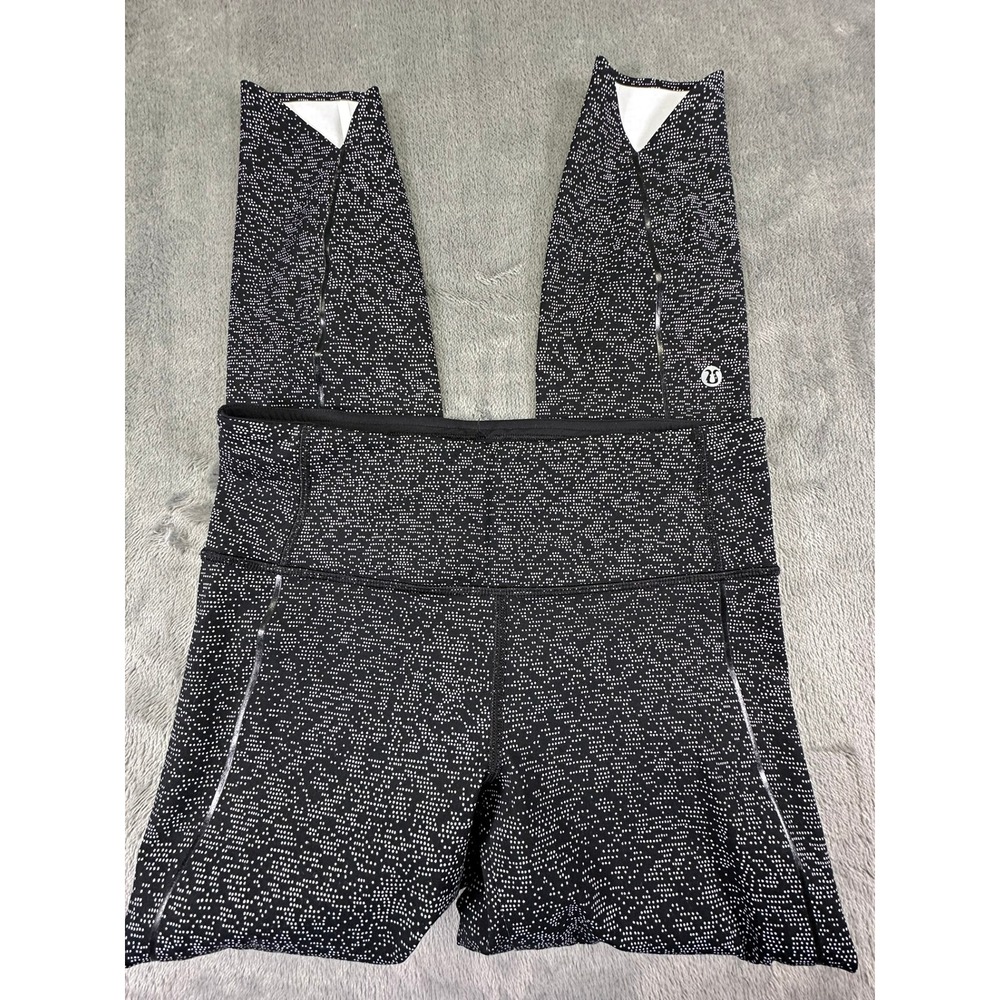 Lululemon Tight Stuff Tight II 24 Reflective Dot Running Leggings Black White 4